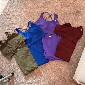 Vibrant Purple and Blue Sports Bra Set